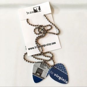 Upcycled Dual Guitar Pick Necklace